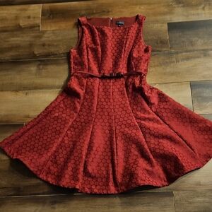 H&M Red Sleeveless A-Line Mini Dress